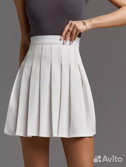 Юбка плиссе белая