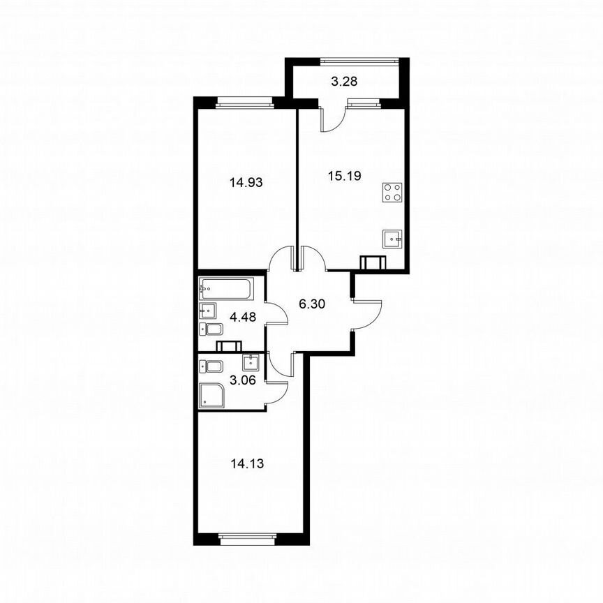 2-к. квартира, 59,7 м², 8/9 эт.