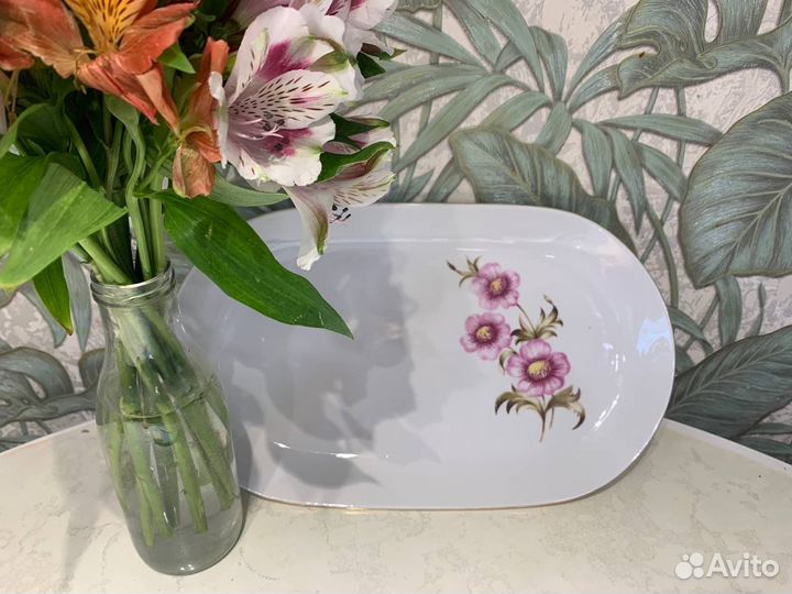 Овальное блюдо Kahla ГДР фарфор СССР поднос