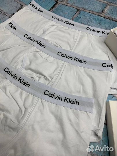 Трусы мужские белые calvin klein