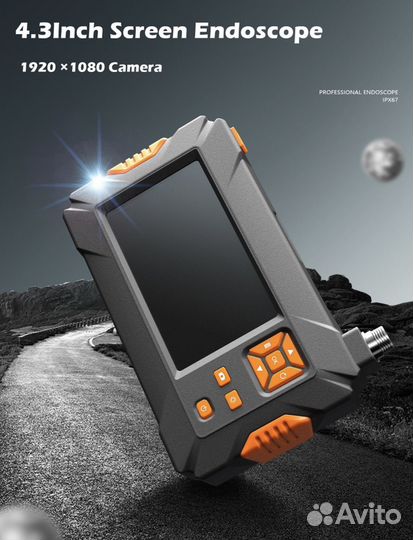 Эндоскоп бороскоп две камеры 5,5мм 1 метр + экран