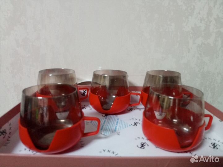 Бокалы с подстаканиками 5 штук