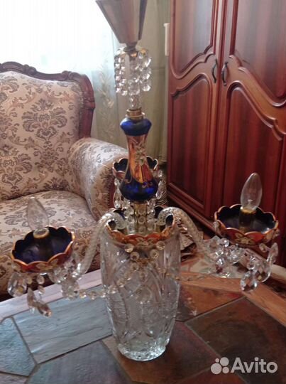 Люстра потолочная бу хрустальная Чехословакия