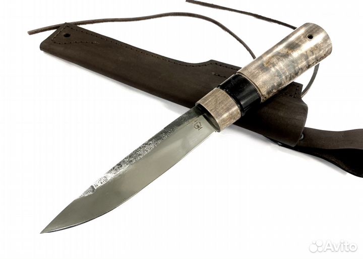 Якутский нож, сталь Х12мф, кап клена (коричневый)