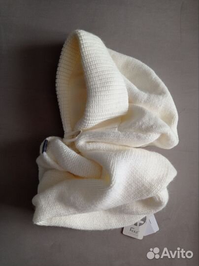 Капор/капор снуд белый/снуд шарф женский