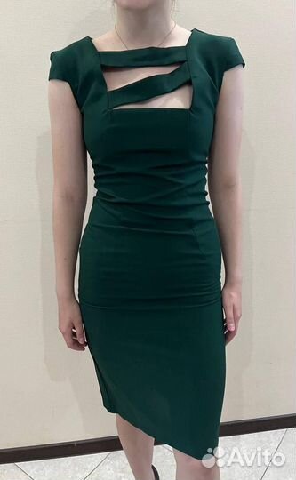 Платье женское зеленое, 42 размер