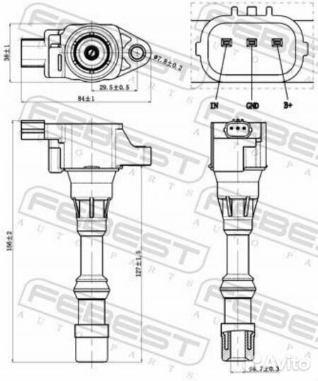 Febest 03640-003 Катушка зажигания
