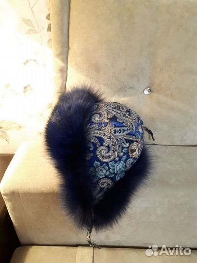 Шапка ушанка из меха лисы