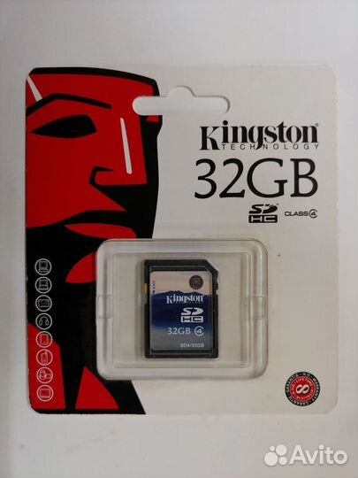 Карта памяти sdhc 32Gb class 4 Kingston оригинал