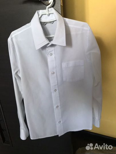 Рубашки длиный рукав в асс.белые и голубые