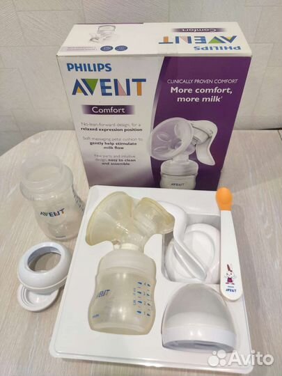 Молокоотсос ручной Авент + бутылочка 260 мл