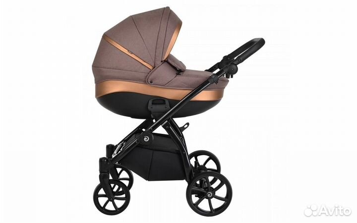 Коляска 3 в 1 Tutis Nanni, Кофе + Бронзовая кожа