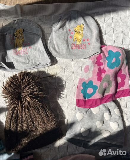 Шапка, шарф, кепка, варежки 4-6 лет, девочка