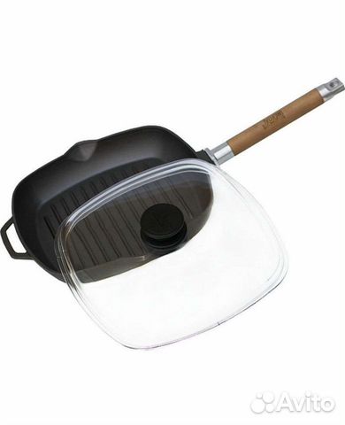 Чугунная сковорода. Сковорода гриль 28х28см с крыш