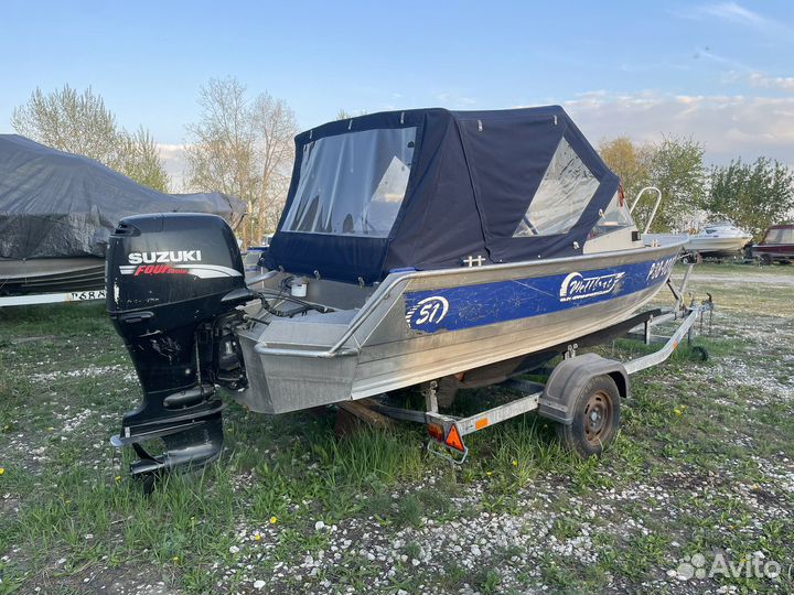 Лодка wellboat 51 с мотором Suzuki 90 и прицепом