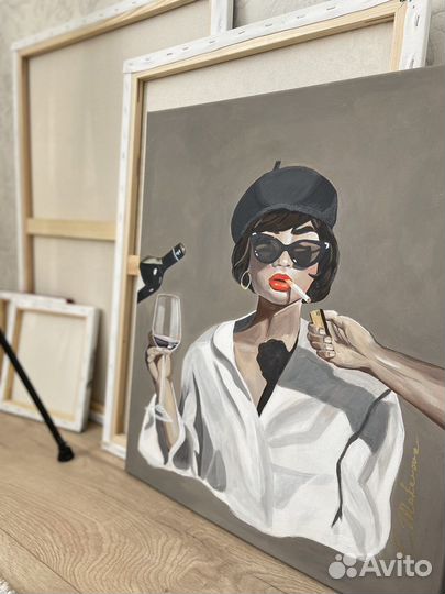 Картина Девушка с сигаретой