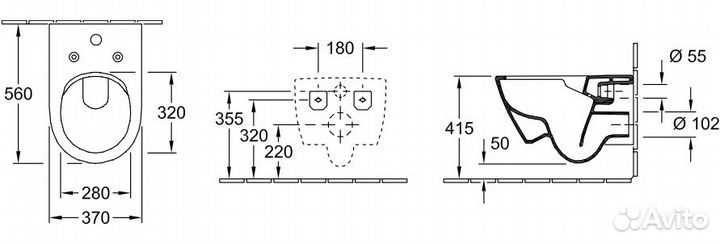 Унитаз подвесной Villeroy & Boch Subway 2.0 5614A
