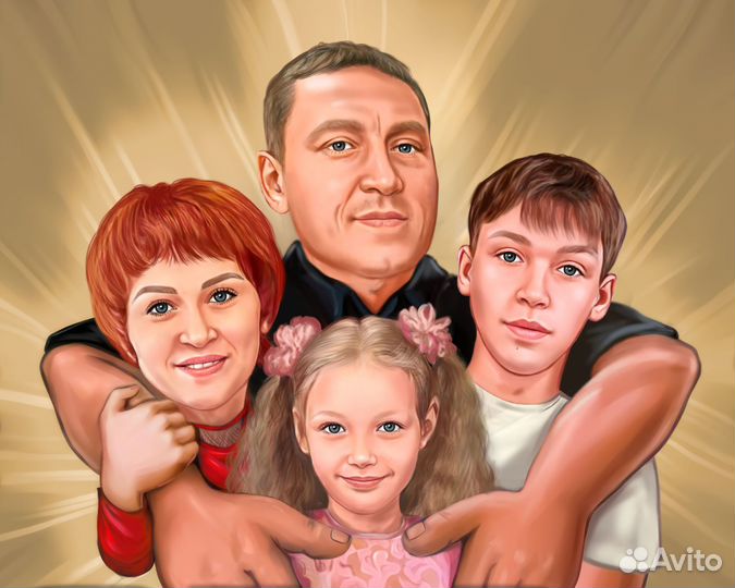 Цифровой портрет, печать на холсте по фото картина