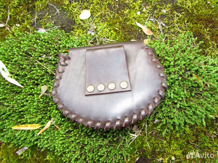 Сумка поясная кожаная