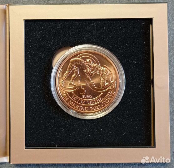 Монета Сан-Марино 2021 Вольная борьба Медь