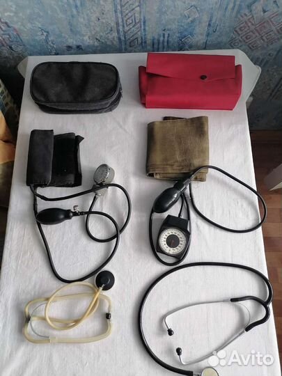 Тонометр механический, фонендоскоп СССР