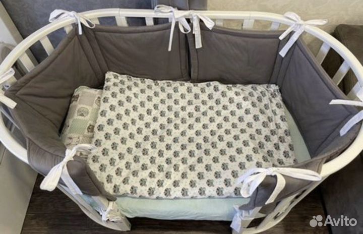 Бортики на овальную кроватку