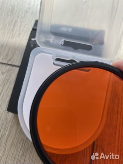 Линза светофильтр для объектива оранжевая 55mm