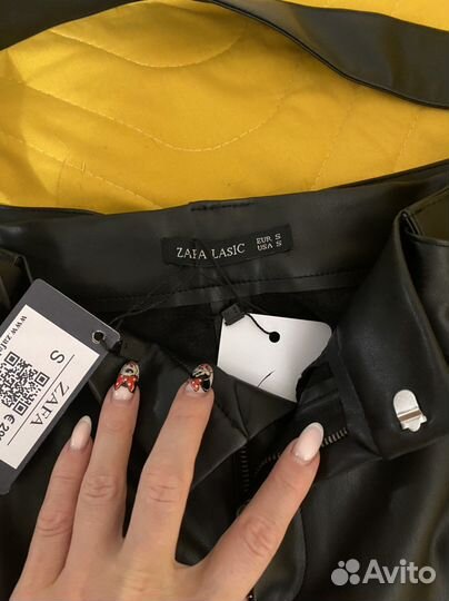 Кожаные брюки женские