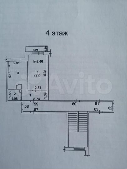 1-к. квартира, 37,6 м², 4/5 эт.