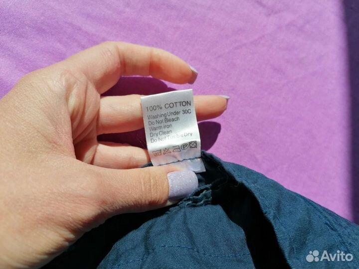 Панама летняя синяя с цветами хлопок панамка