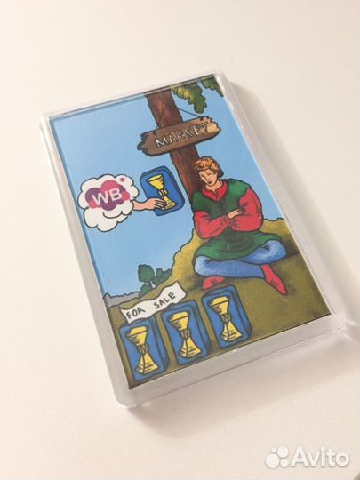 Магнит таро 4 кубков