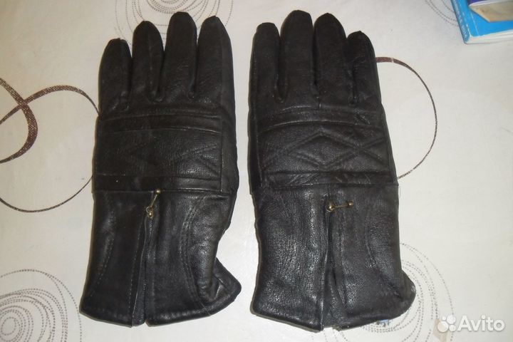 Перчатки зимние кожаные на меху