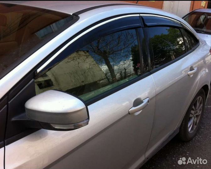 Дефлекторы окон с хромом Ford Focus 3 c 2011