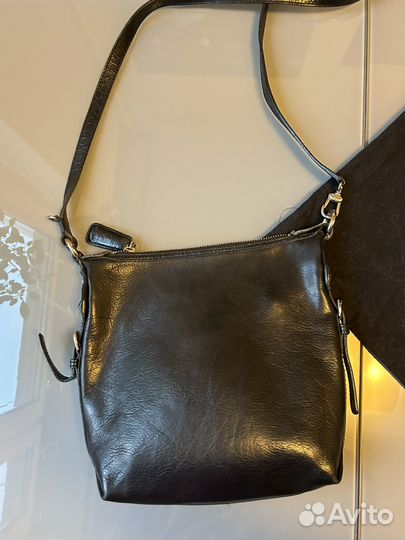 Сумка кросс боди черная dkny натуральная кожа