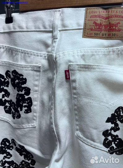 Джинсы Denim Tears серые, белые (Арт.14712)