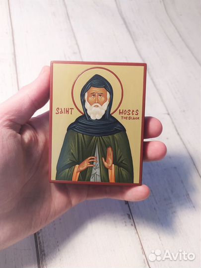 Моисей Мурин (Черный) рукописная икона