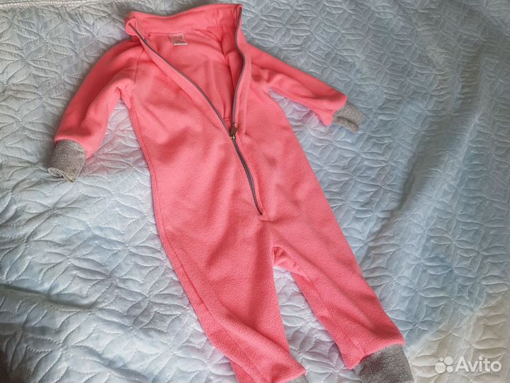 Флисовый комбинезон 80 86 девочки