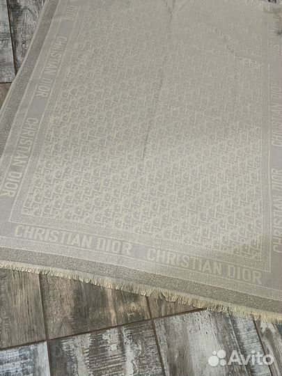 Кашемировый палантин шарф Dior светло-серый