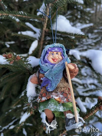 Ватная елочная игрушка