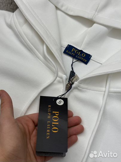 Зип худи Polo ralph lauren белого цвета