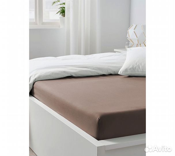 Простынь GoodNight Сатин 200х200х20 Шоколад на рез