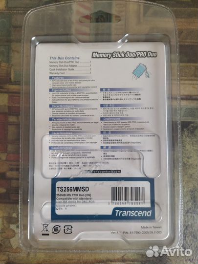 Карта памяти memory stick PRO Duo