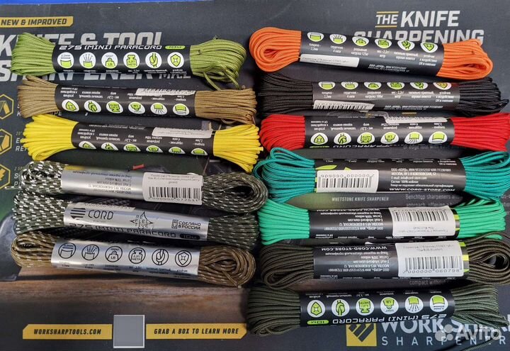 Российский и американский паракорд в ассортименте