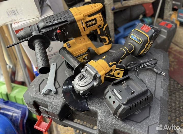 Набор инструментов 2 в 1 болгарка и перфоратор