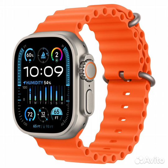 Apple Watch Ultra 2 49mm Titanium Orange Ocean Band