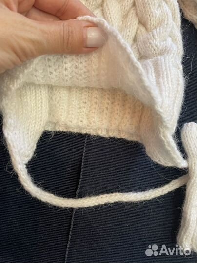 Комплект шапка, шарф, варежки ручной работы