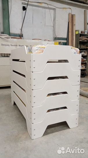 Детская кровать, кроватка из фанеры с матрасом