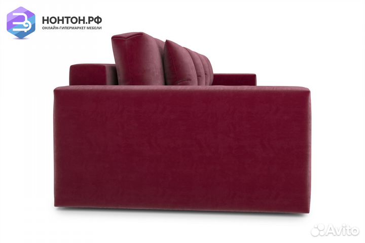 Диван прямой тик-так Монарх бордовый