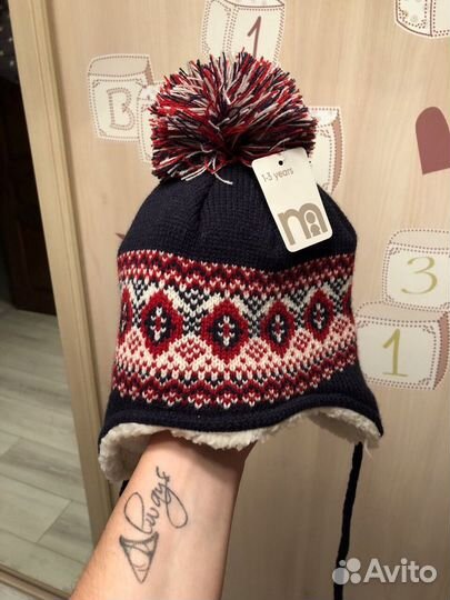Детская зимняя шапка Mothercare (новая) 1-3 года