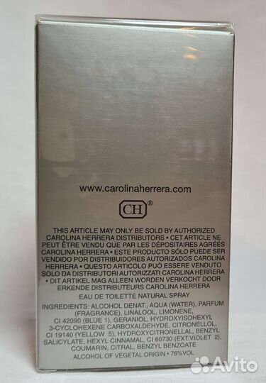 Carolina Herrera 212 men NYC оригинал проверка